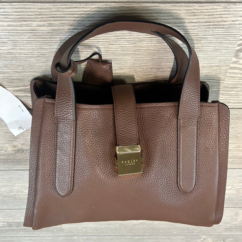 RADLEY LONDON Brown Pebbled Leather Top-Handle Crossbody - Picture 5 of 9